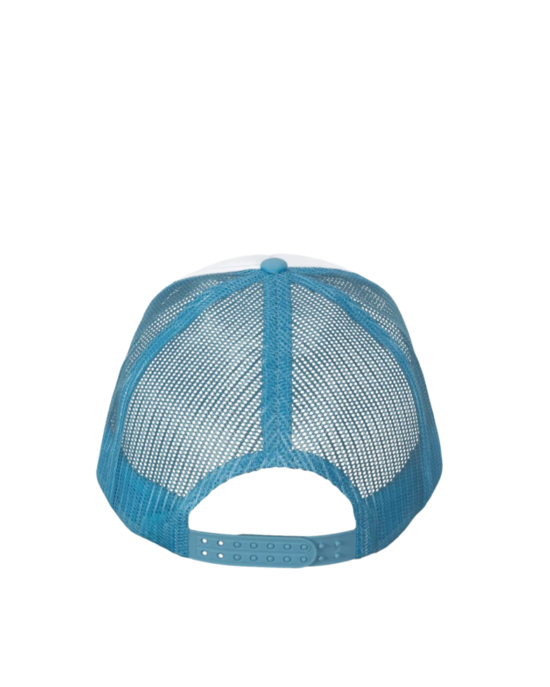 Image of a model wearing a VC700 Valucap Foam Mesh-Back Trucker Cap