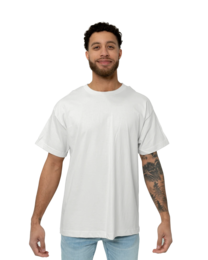 Image of a model wearing 5180 Hanes Beefy-T