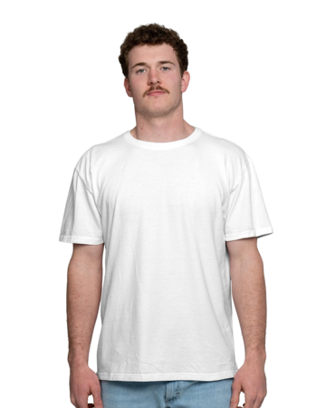 Model wearing a PC099 Port & Company Pigment-Dyed Tee