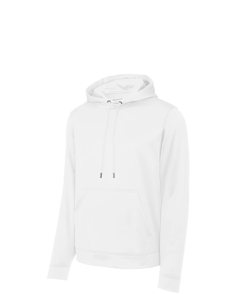 Image of a model wearing a F244 Sport-Tek Sport-Wick Fleeced Hooded Pullover