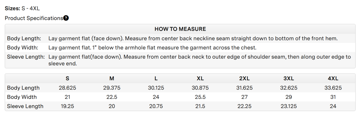 Size chart for a N17922 Nautica Saltwater Polo