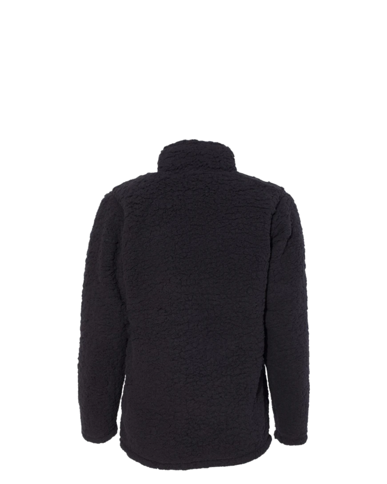 Image of a model wearing a 8451 J. America Women’s Epic Sherpa Quarter-Zip Pullover