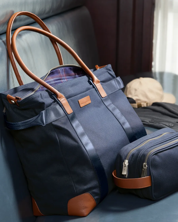 Closeup of a BB18840 Brooks Brothers® Wells Laptop Tote