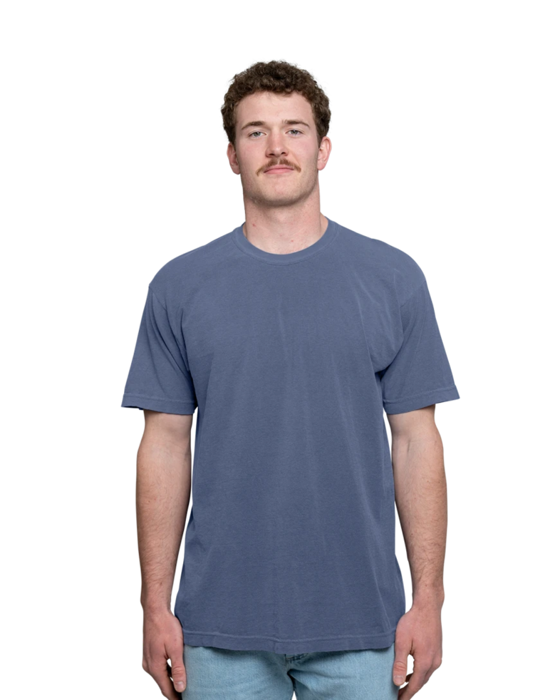 Image of a model wearing a M&O 6500 Garment Dyed Adult Tee