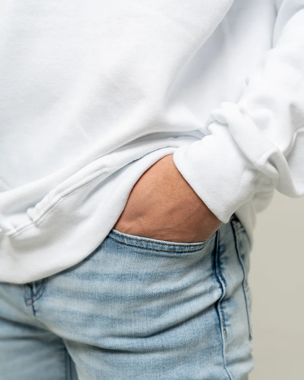 Closeup of a 562 Jerzees NuBlend 50/50 Crewneck