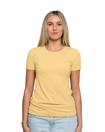 Model wearing a NL6610 Next Level Ladies' CVC Tee