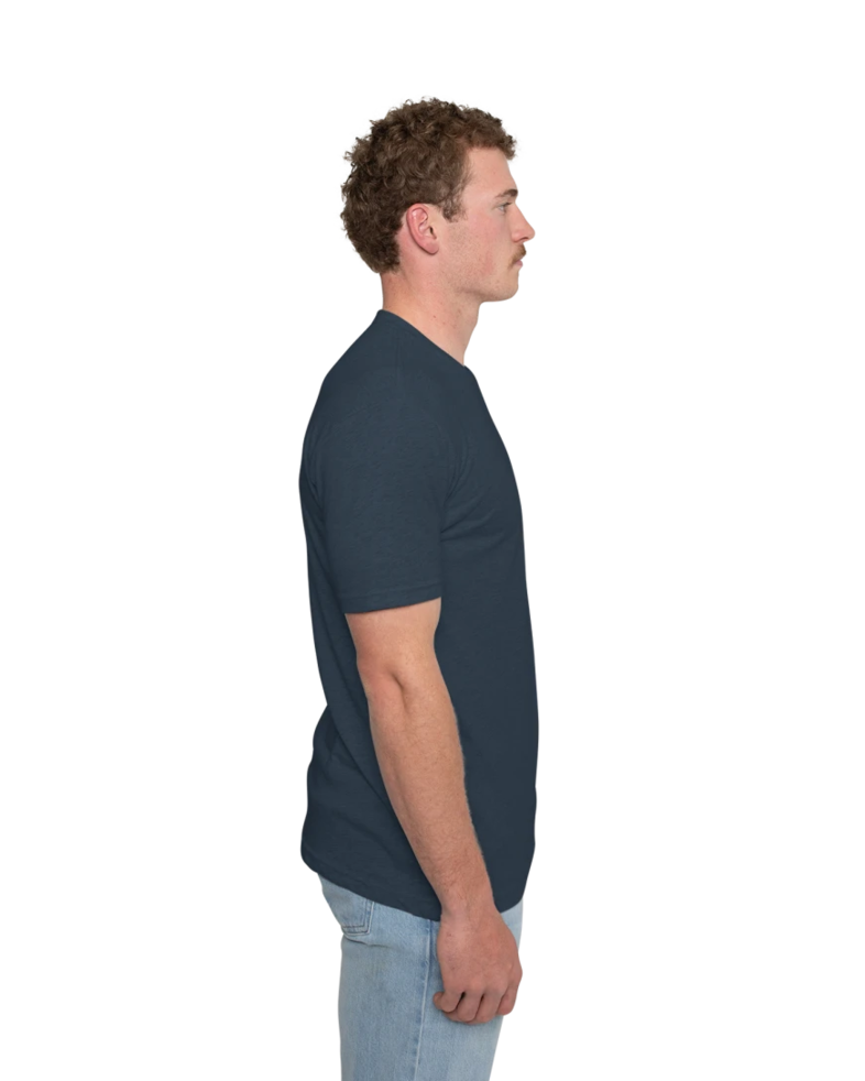 Image of a model wearing a NL6010 Next Level Unisex Tri-Blend Crew Tee