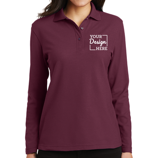 Custom Business Apparel:  L500LS Port Authority Ladies' Silk Touch Long Sleeve Polo
