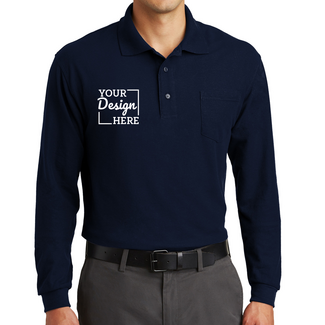 Custom Business Apparel:  K500LSP Port Authority Silk Touch LS Pocket Polo