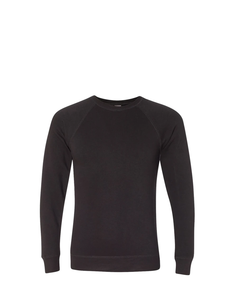 Image of a model wearing a PRM30SBC Independent Trading Co. Unisex Special Blend Raglan Sweatshirt