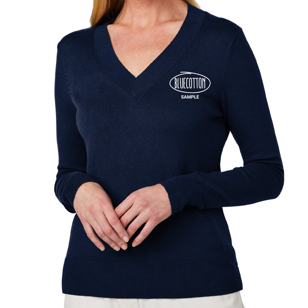 BB18401 Brooks Brothers® Women’s Cotton Stretch V-Neck Sweater