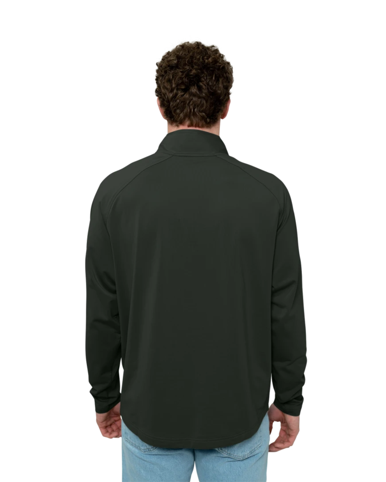 Image of a model wearing a MCC00034 Cutter & Buck Adapt Eco Knit Hybrid Recycled Mens Quarter Zip