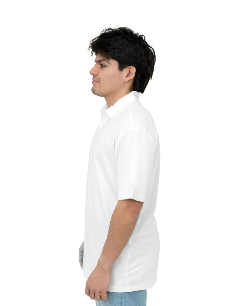 Image of a model wearing a K540 Port Authority Silk Touch Performance Polo
