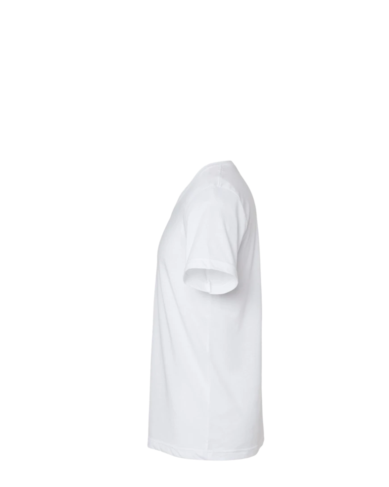 Image of a model wearing a 3005CVC Bella + Canvas Unisex Heather CVC V-Neck Tee