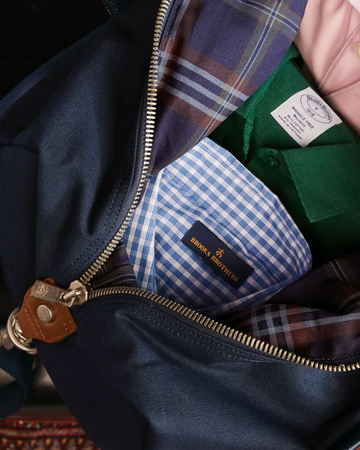 Closeup of a BB18880 Brooks Brothers® Wells Duffel