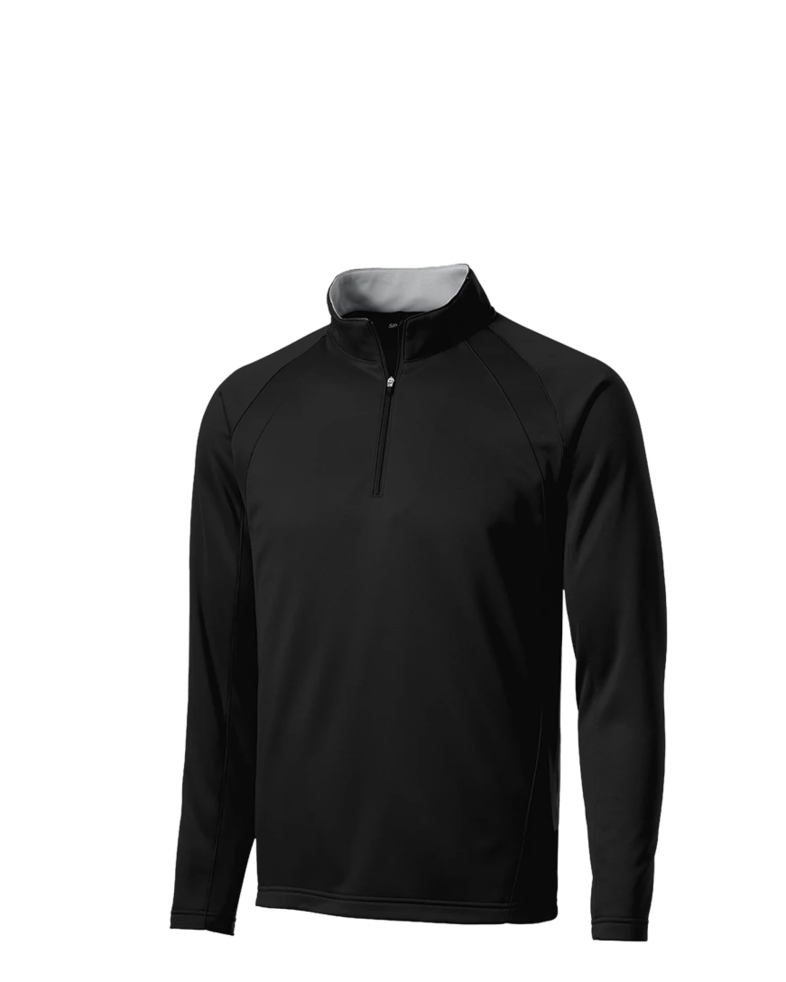 Image of a model wearing a F243 Sport-Tek Sport-Wick Fleece 1/4-Zip Pullover