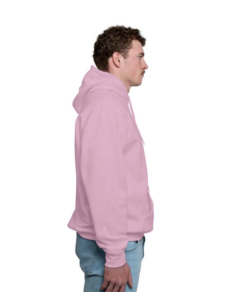 Image of a model wearing a 18500 Gildan Blend Pullover Hooded Sweatshirt
