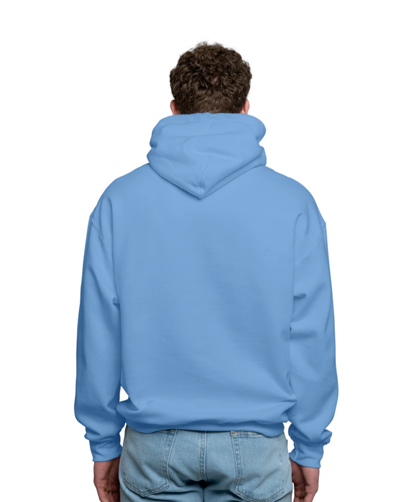Image of a model wearing a 18500 Gildan Blend Pullover Hooded Sweatshirt