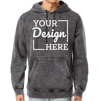 Custom Featured Brands:  PRM4500MW Independent Trading Co. Unisex Midweight Mineral Wash Hooded Sweatshirt