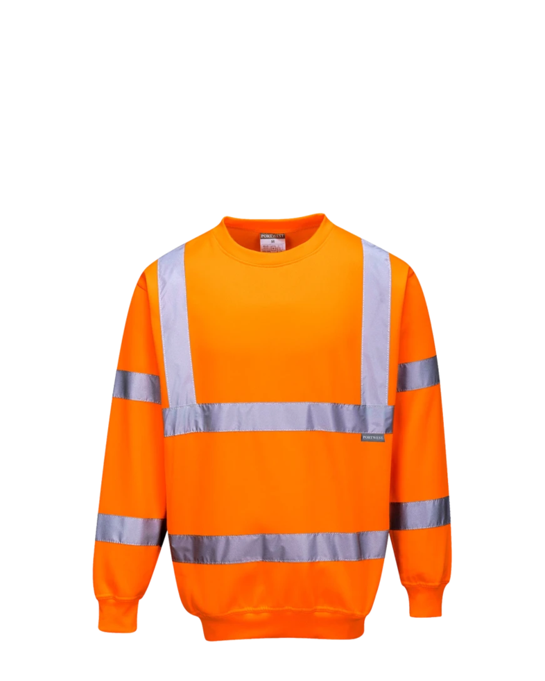 Image of a model wearing a B303 Portwest Hi-Vis Sweatshirt
