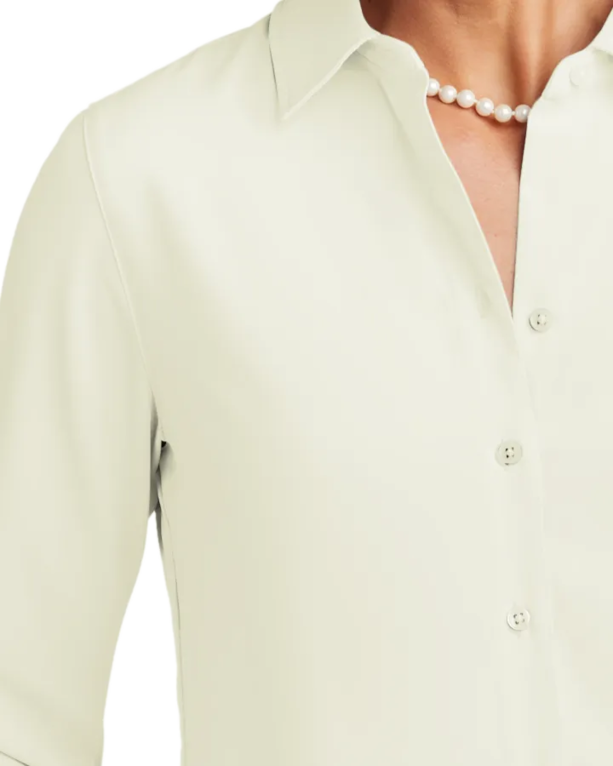 Closeup of a BB18007 Brooks Brothers® Women’s Full-Button Satin Blouse
