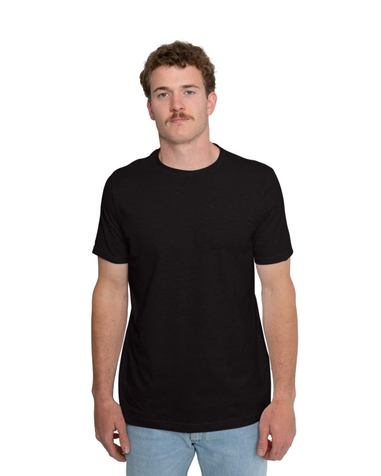 Image of a model wearing a 3001CVC Bella + Canvas Unisex CVC Jersey Tee