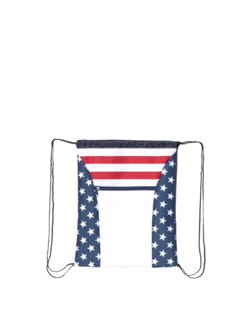 Model wearing a OAD5050 OAD Americana Drawstring Bag