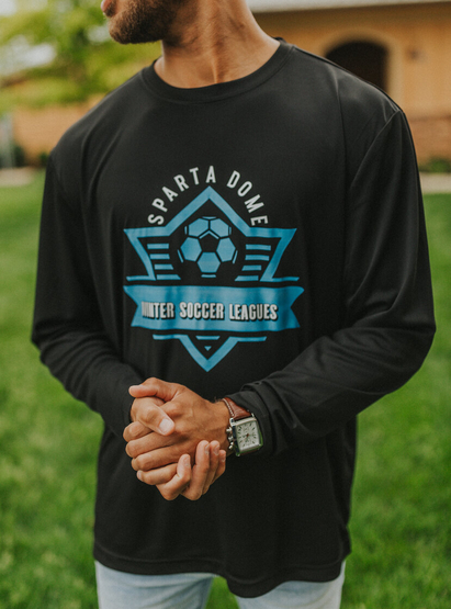 Customer wearing a ST350LS Sport-Tek - Long Sleeve Competitor Tee