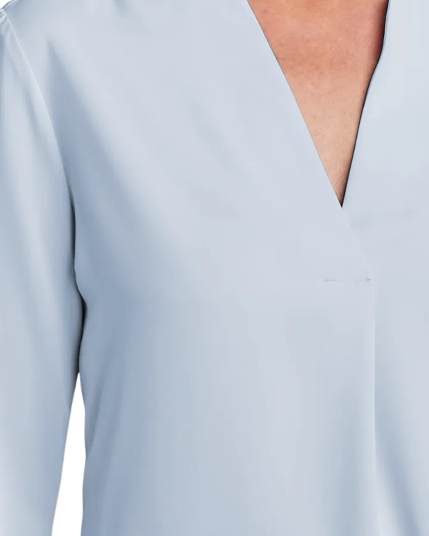 Closeup of a BB18009 Brooks Brothers® Women’s Open-Neck Satin Blouse