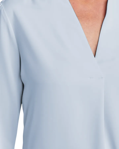 Closeup of a BB18009 Brooks Brothers® Women’s Open-Neck Satin Blouse