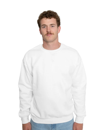 Model wearing a 12000 Gildan Dryblend Crewneck Sweatshirt