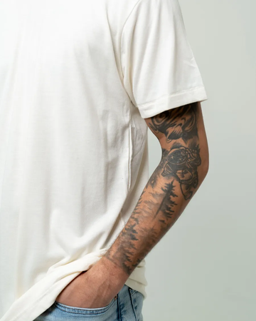 Closeup of a TR401 American Apparel Tri-Blend Tee