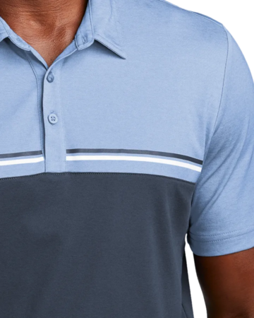 Closeup of a TM1MY401 TravisMathew Sunset Blocked Polo