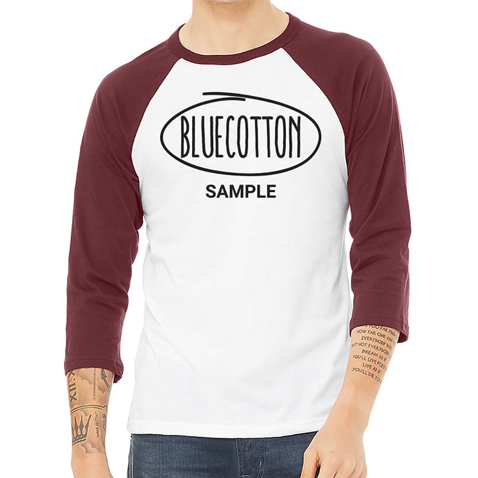 Image of 3200 Bella + Canvas Unisex Three-Quarter Sleeve Baseball T-Shirt