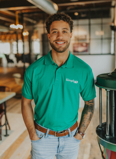 Customer wearing a 8800 Gildan 5.6 oz. DryBlend 50/50 Jersey Polo