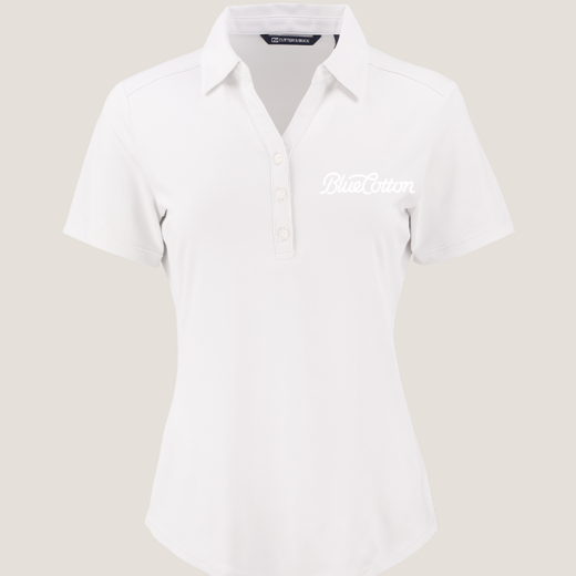 Sample image of LCK00199 Cutter & Buck Forge Eco Stretch Recycled Womens Short Sleeve Polo