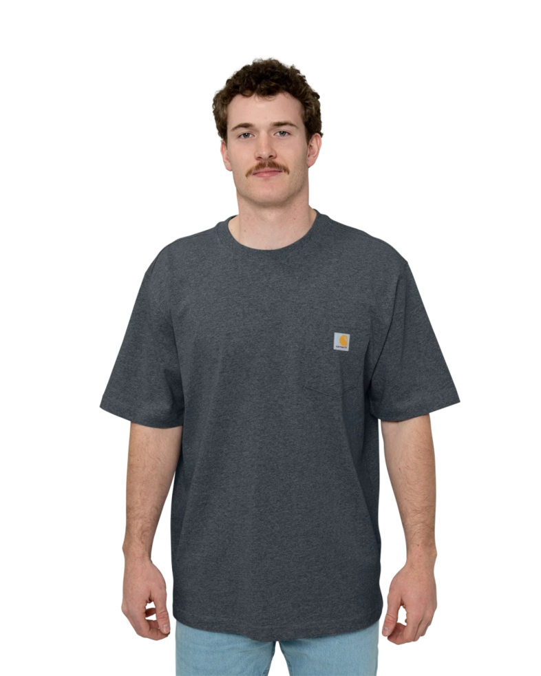 Image of a model wearing a CTK87 Carhartt Workwear Pocket Short Sleeve T-Shirt