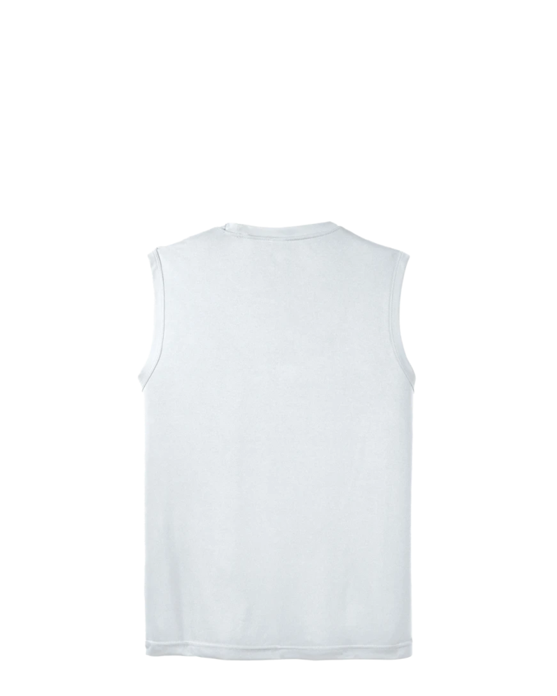 Image of a model wearing a ST352 Sport-Tek Sleeveless PosiCharge Competitor Tee