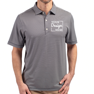 Custom Featured Brands:  MCK01302 Cutter & Buck Forge Eco Double Stripe Stretch Recycled Mens Polo