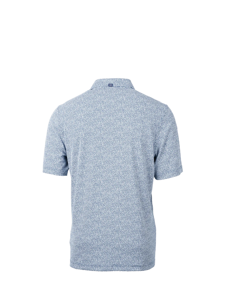 Image of a model wearing a MCK01161 Cutter & Buck Virtue Eco Pique Botanical Print Recycled Mens Polo