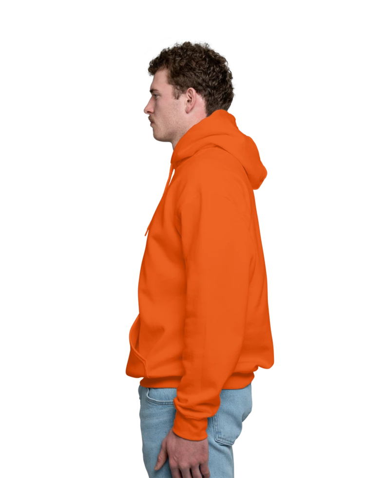 Image of a model wearing a 18500 Gildan Blend Pullover Hooded Sweatshirt
