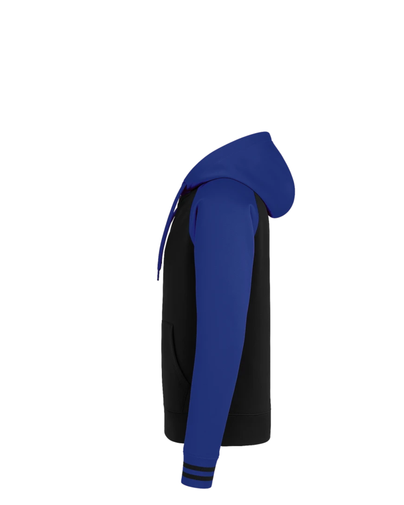 Image of a model wearing a ST236 Sport-Tek Sport-Wick Varsity Fleece Full-Zip Hooded Jacket