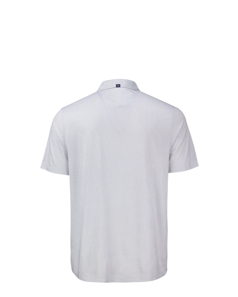 Image of a model wearing a MCK01343 Cutter & Buck Pike Eco Diamond Dot Print Recycled Mens Polo