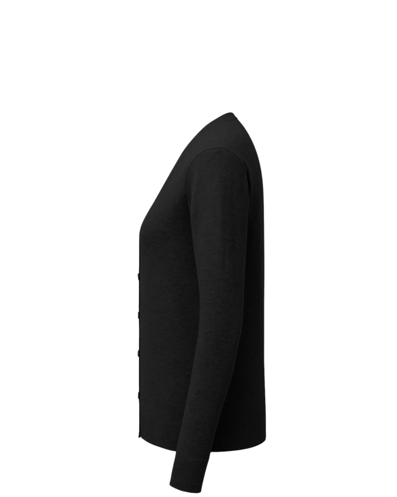 Image of a model wearing a BB18405 Brooks Brothers® Women’s Cotton Stretch Cardigan Sweater