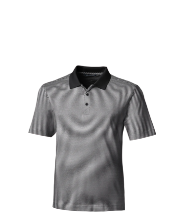 Model wearing a MCK00113 Cutter & Buck Forge Tonal Stripe Stretch Mens Polo