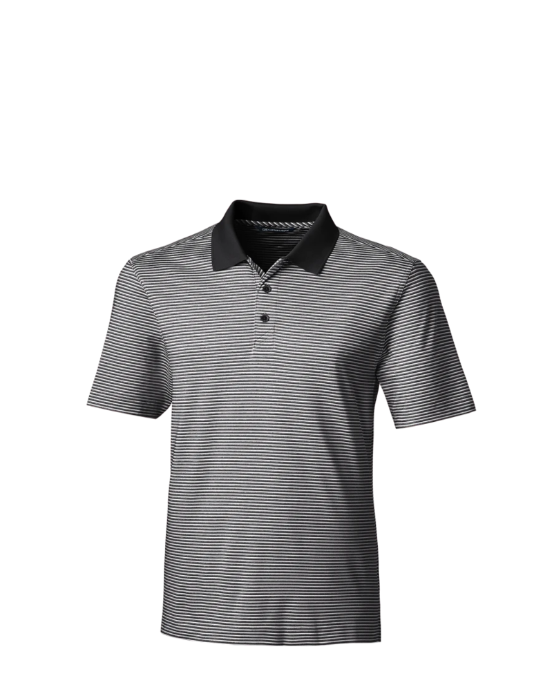 Image of a model wearing a MCK00113 Cutter & Buck Forge Tonal Stripe Stretch Mens Polo