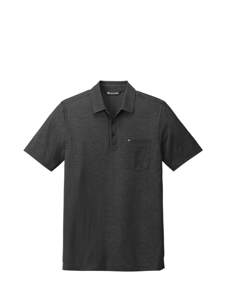 Image of a model wearing a TM1MY404 TravisMathew Oceanside Heather Pocket Polo