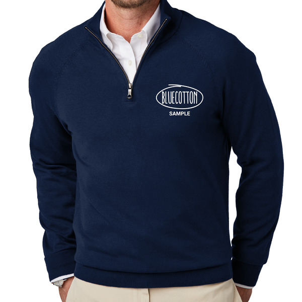 BB18402 Brooks Brothers® Cotton Stretch 1/4-Zip Sweater