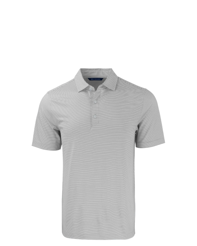 Image of a model wearing a MCK01302 Cutter & Buck Forge Eco Double Stripe Stretch Recycled Mens Polo