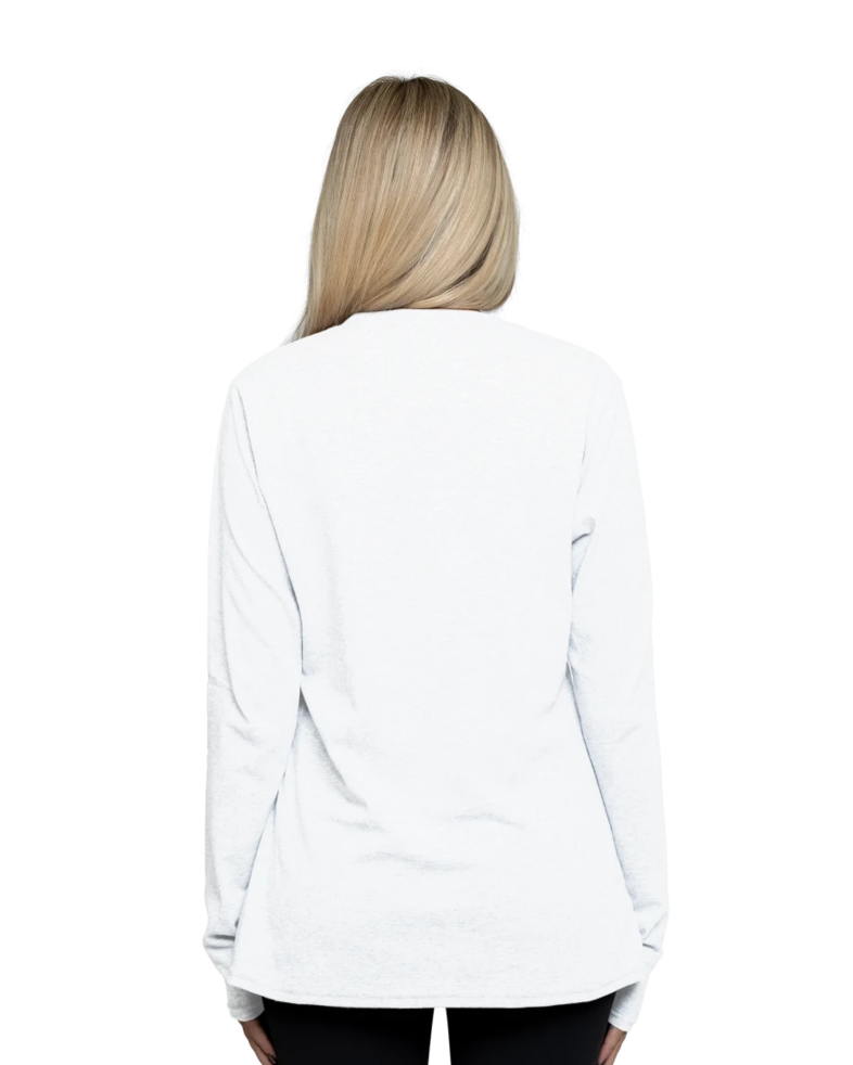 Image of a model wearing a LPC54LS Port & Company Ladies Long Sleeve Core Cotton T-Shirt